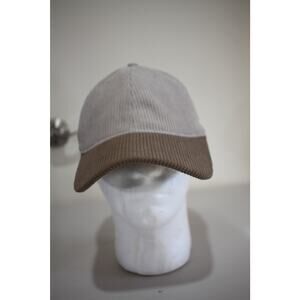 Abercrombie & Fitch Corduroy Hat Strapback Two Tone Beige Brown Minimal Cap